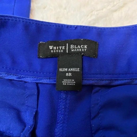 WHBM Slim Ankle Pants Blue Sz 8 - Picture 3 of 4